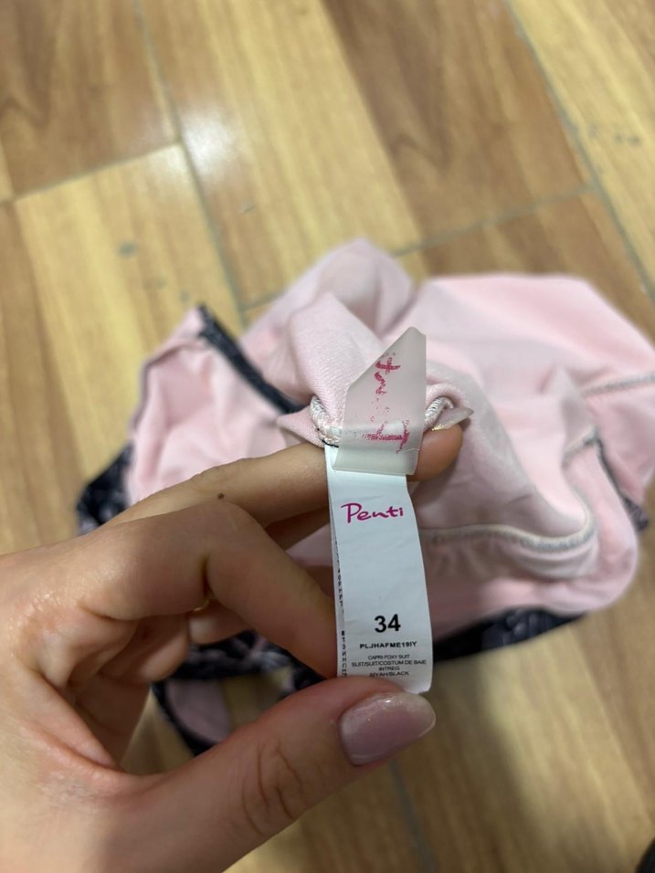 Uzun Siyah Desenli Drapeli Kadın Mayo - Görsel 4