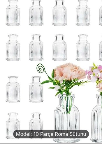 Şeffaf Beyaz Küçük Vazo - Görsel 5