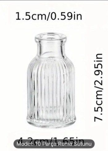 Şeffaf Beyaz Küçük Vazo - Görsel 6