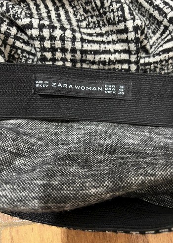 Kadın Siyah Kareli Midi Etek - Görsel 2