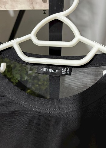 Siyah Şeffaf Uzun Kollu Boğazlı Bluz - Görsel 2