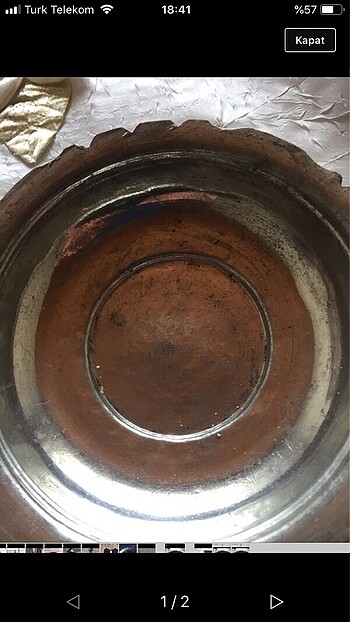 Bakır fırfırlı tabak