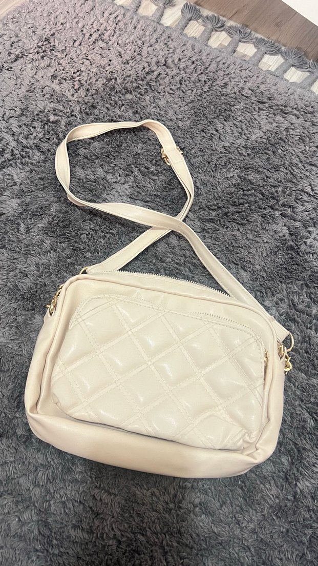 Beyaz Fermuarlı Kadın Çanta - Görsel 3