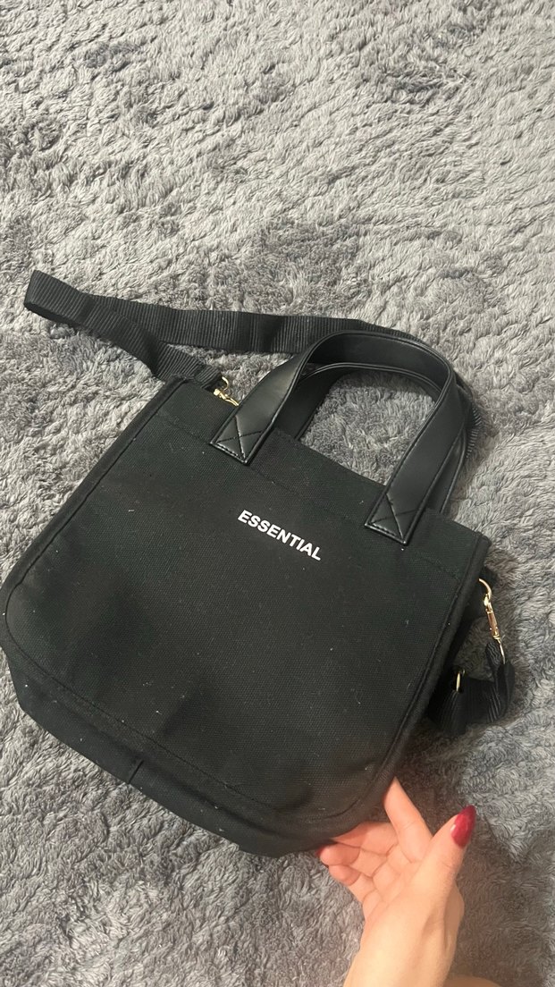 Siyah Baskılı Kadın Omuz Çantası - Görsel 3