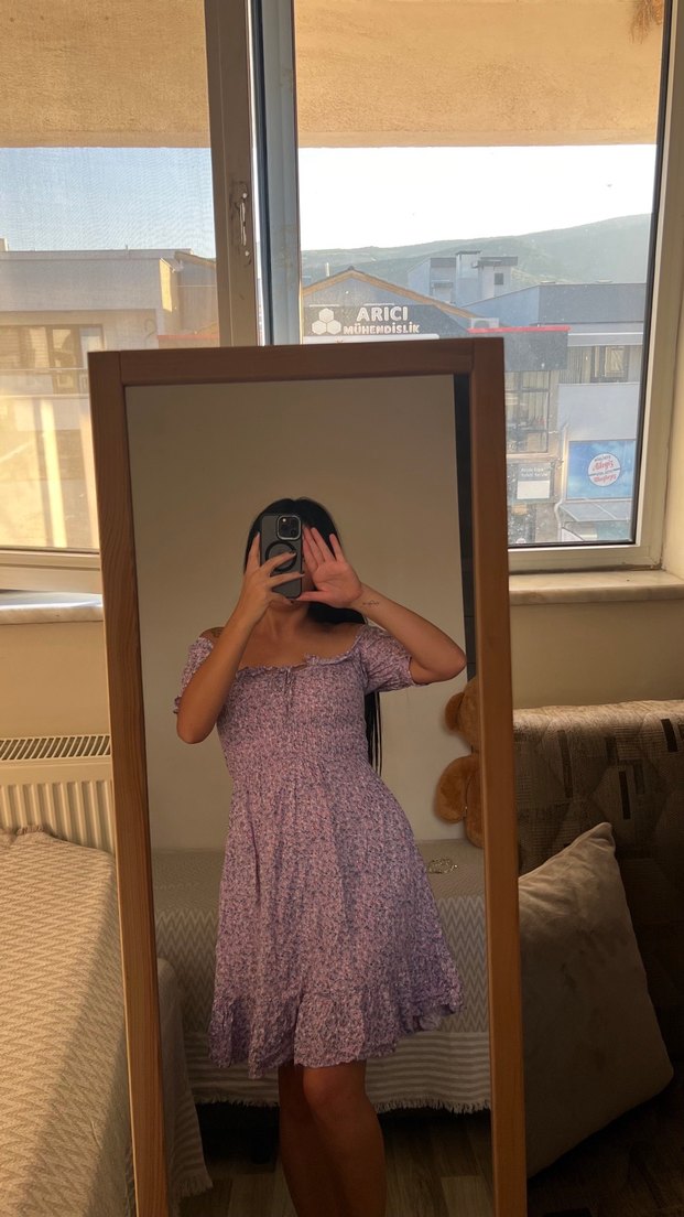 Pembe Straplez Midi Pamuk Elbise - Görsel 2