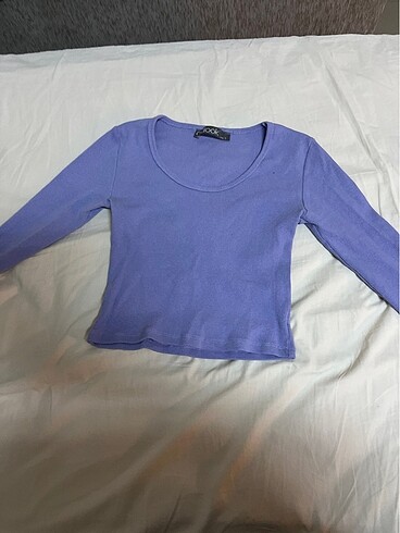 Basic parça lila crop
