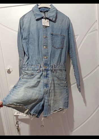 Zara Kadın Kot Mini Tulum - Görsel 2