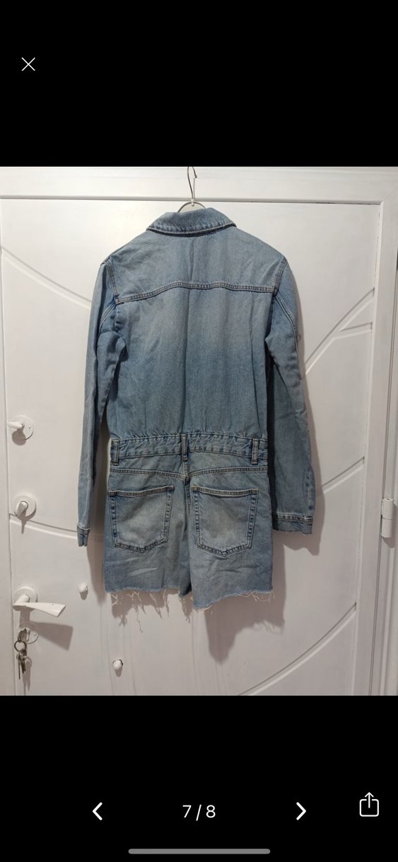 Zara Kadın Kot Mini Tulum - Görsel 4