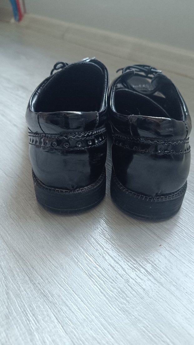 Erkek Çocuk Siyah Parlak Klasik Rugan Ayakkabı Düğün - Görsel 5