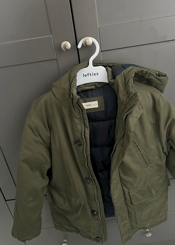 Düğmeli Erkek Çocuk Yeşil Kaban - Görsel 2