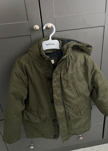 Düğmeli Erkek Çocuk Yeşil Kaban - Görsel 3