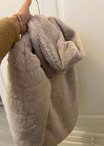 Bej Kürklü Kız Çocuk Kaban - Görsel 2