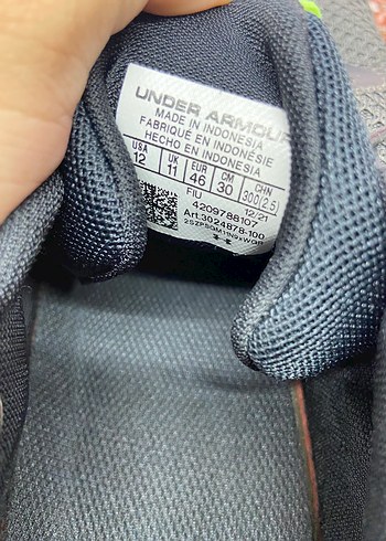 45 Beden Under Armour Gri Erkek Spor Ayakkabı