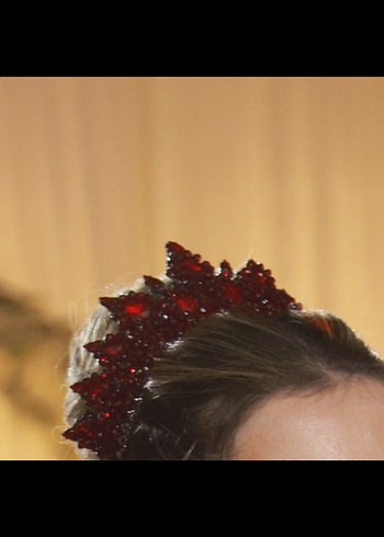 Bordo taşlı kına tacı - Görsel 2