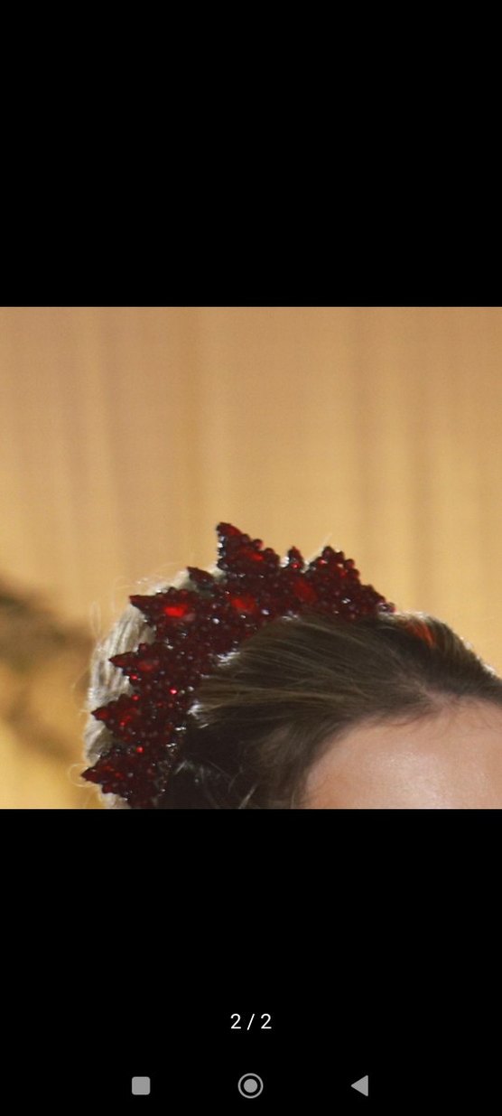 Bordo taşlı kına tacı - Görsel 2