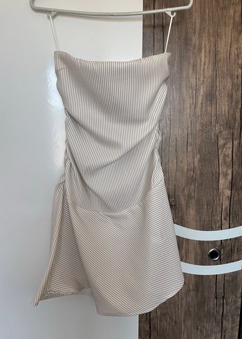 Bershka Cizgili İnce Askili Mini Elbise