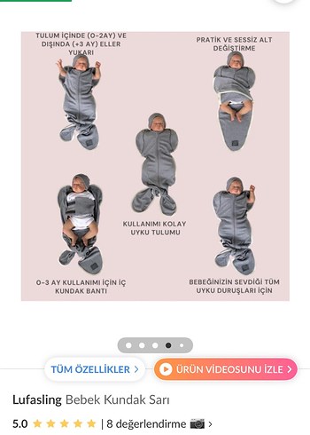 Bebek kundak- bebek uyku tulumu - Görsel 3