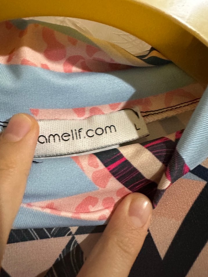 Kadın Çok Renkli Yüksek Yakalı Uzun Kollu Bluz - Görsel 3