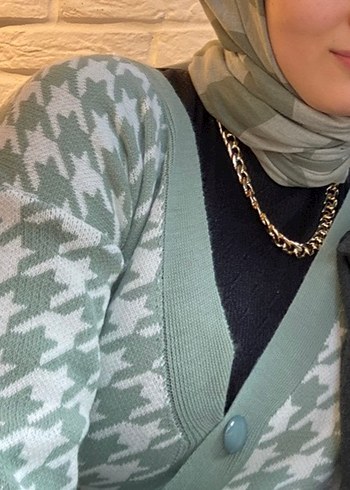 Kadın Açık Haki V Yaka Örgü Salaş Hırka - Görsel 2