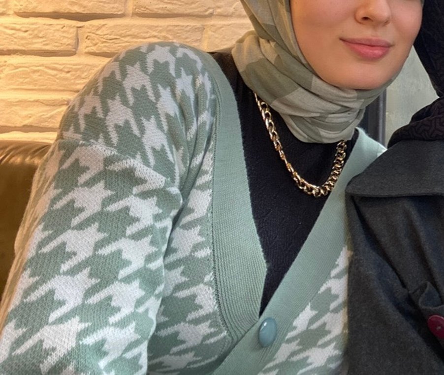 Kadın Açık Haki V Yaka Örgü Salaş Hırka - Görsel 2