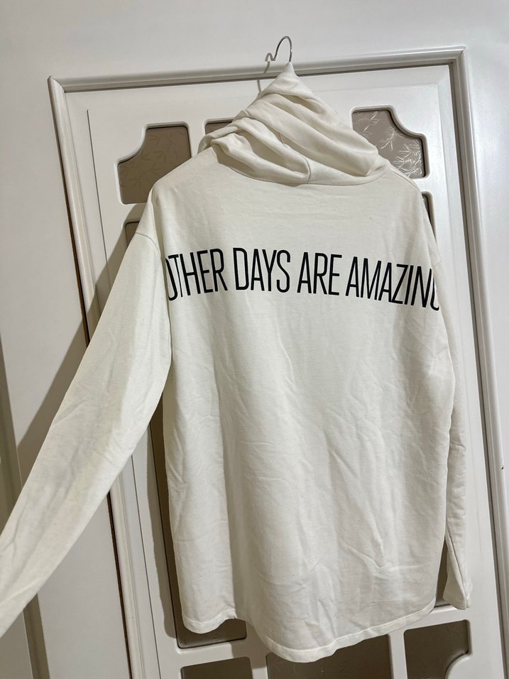 Lcw Beyaz Kapüşonlu Kadın Sweatshirt - Görsel 4