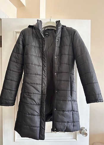 Koton Siyah Midi Kışlık Mont - Görsel 3