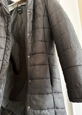 Koton Siyah Midi Kışlık Mont - Görsel 6