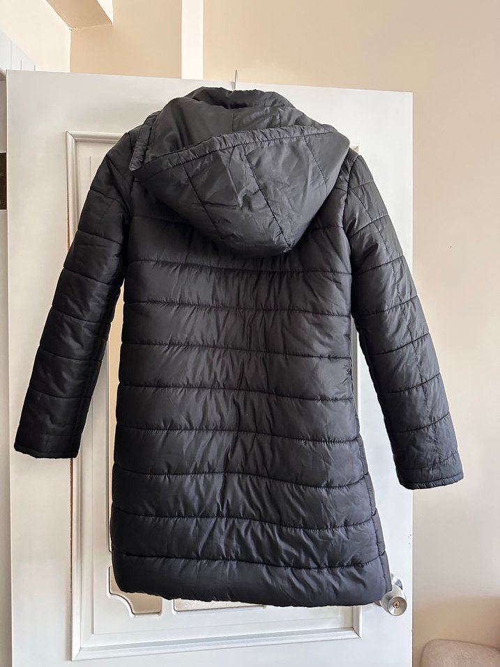 Koton Siyah Midi Kışlık Mont - Görsel 4