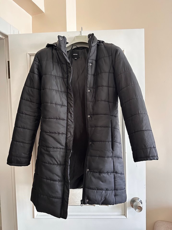 Koton Siyah Midi Kışlık Mont - Görsel 2