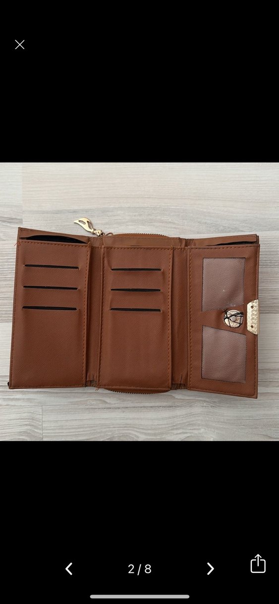 Kahverengi Deri Kadın Clutch Cüzdan - Görsel 2