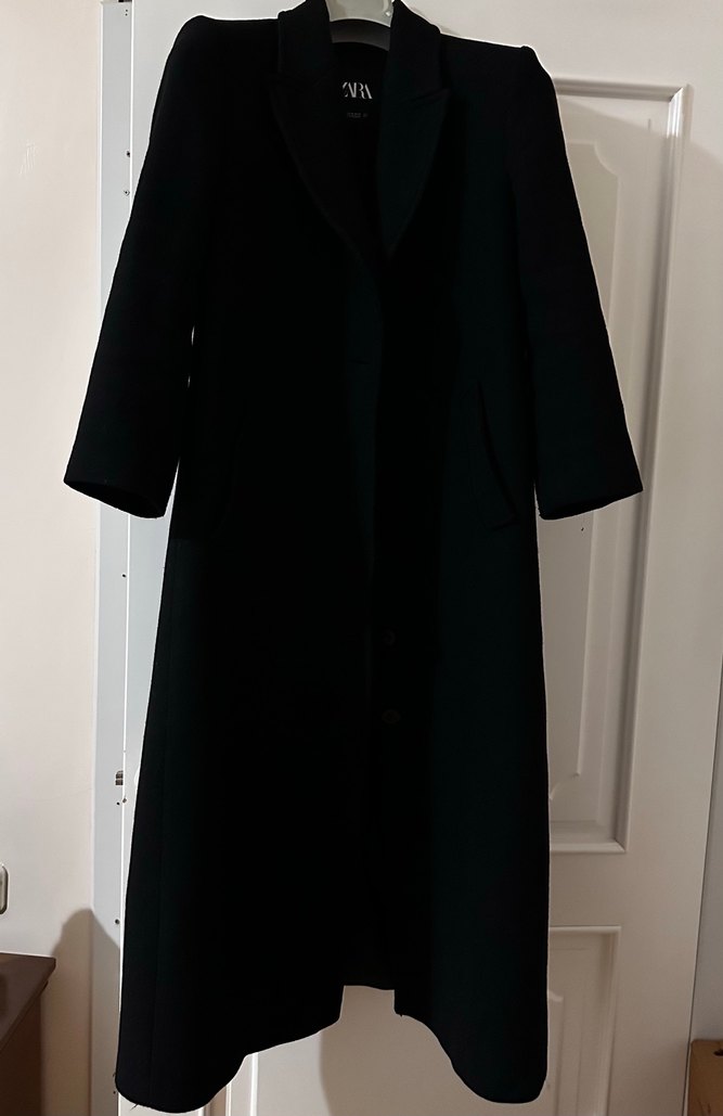 Zara akrilik kaşe kaban - Görsel 4