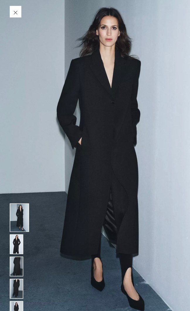 Zara akrilik kaşe kaban - Görsel 3