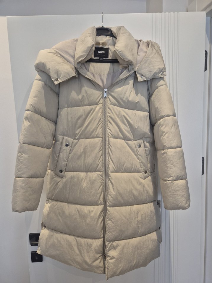 Bej Erkek Midi Kışlık Mont Kürk Detaylı - Görsel 2