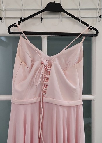 Olisha Pudra Pileli Uzun Abiye Elbise - Görsel 5