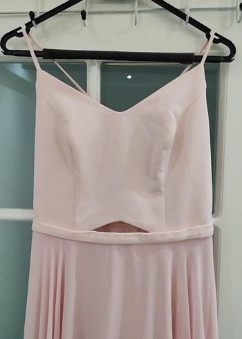 Olisha Pudra Pileli Uzun Abiye Elbise - Görsel 2