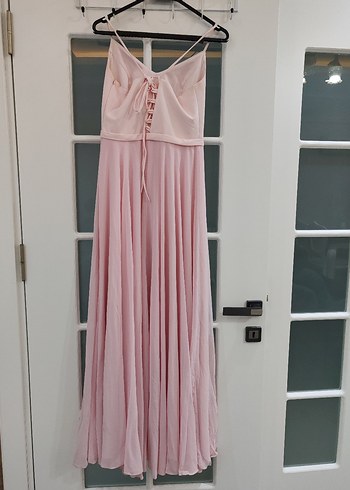 Olisha Pudra Pileli Uzun Abiye Elbise - Görsel 4