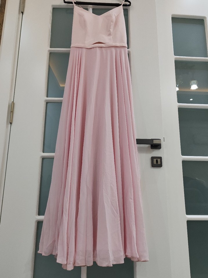 Olisha Pudra Pileli Uzun Abiye Elbise - Görsel 3