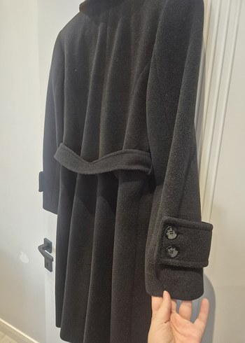 Çift Düğmeli Siyah Uzun Kaban Kruvaze Model - Görsel 3