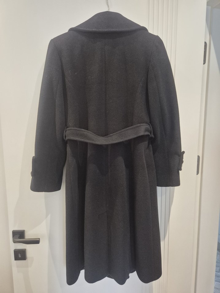 Çift Düğmeli Siyah Uzun Kaban Kruvaze Model - Görsel 2