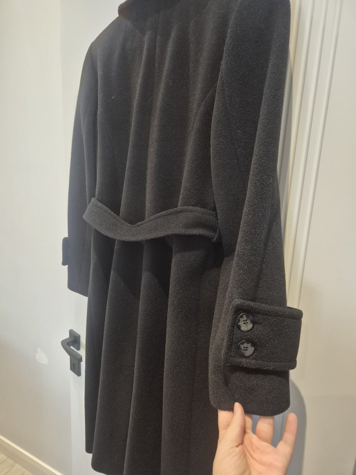 Çift Düğmeli Siyah Uzun Kaban Kruvaze Model - Görsel 3