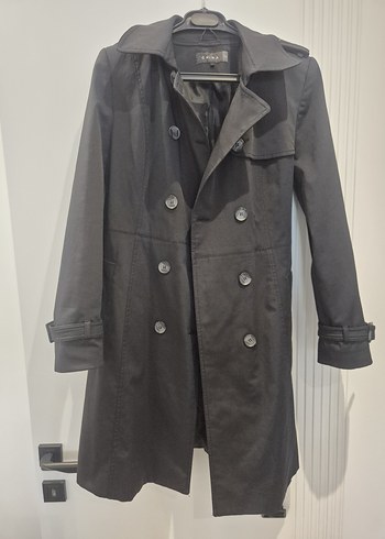 Chima Siyah Kadın Midi Trençkot XL 42 Beden - Görsel 2