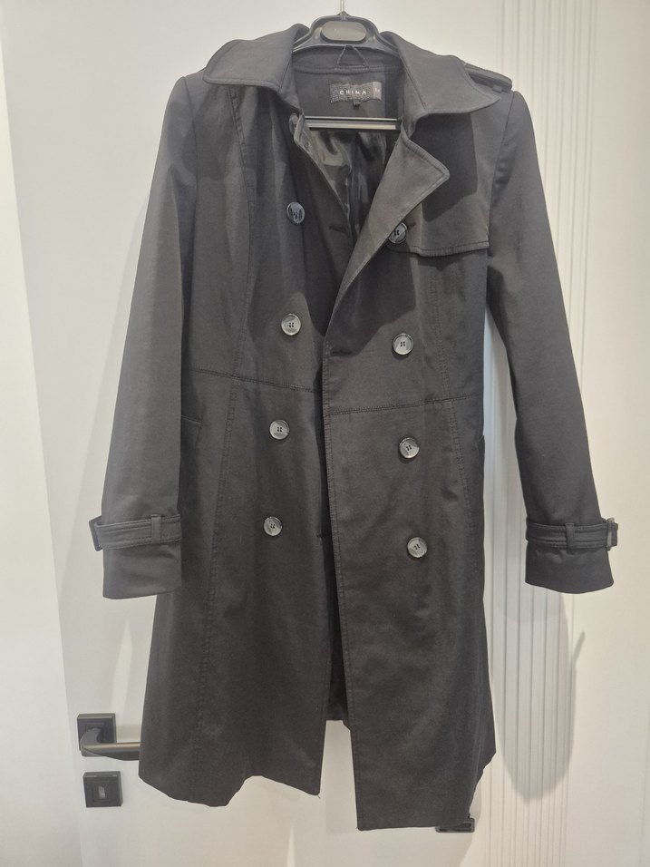 Chima Siyah Kadın Midi Trençkot XL 42 Beden - Görsel 2