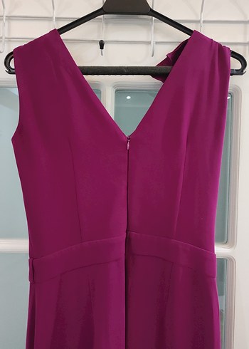 Mor Uzun Drapeli Kadın Tulum - Görsel 5