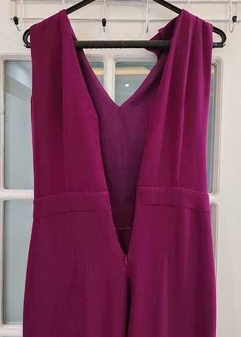 Mor Uzun Drapeli Kadın Tulum - Görsel 6