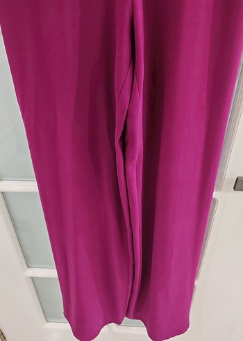 Mor Uzun Drapeli Kadın Tulum - Görsel 3