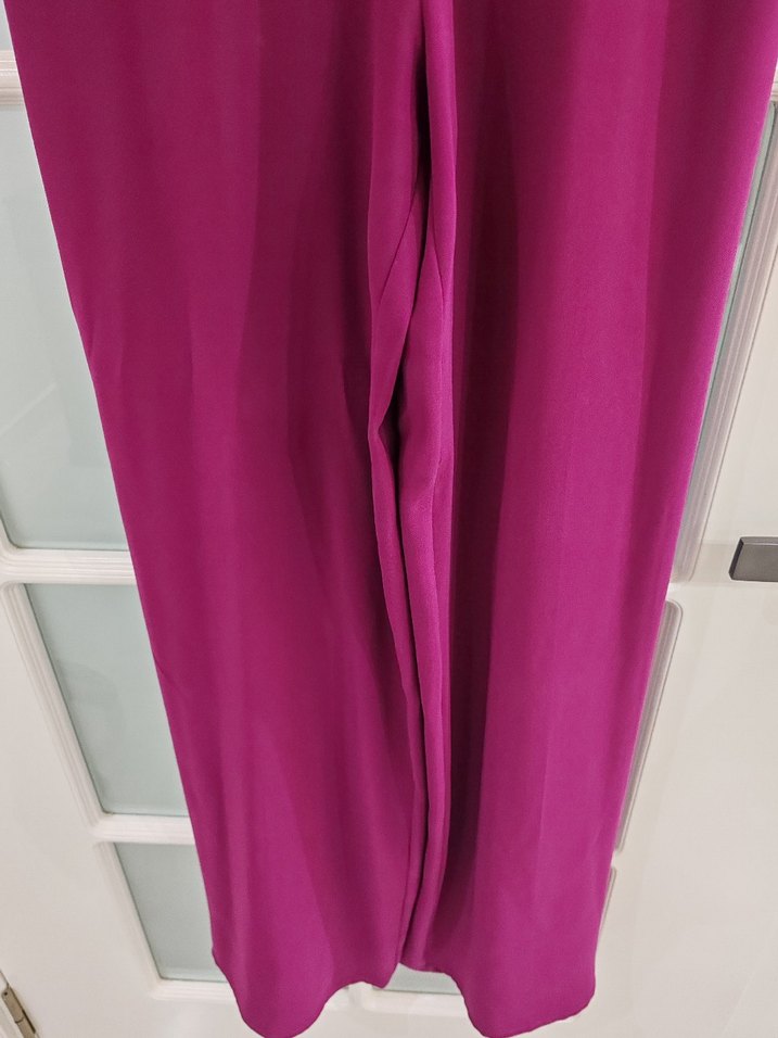 Mor Uzun Drapeli Kadın Tulum - Görsel 3