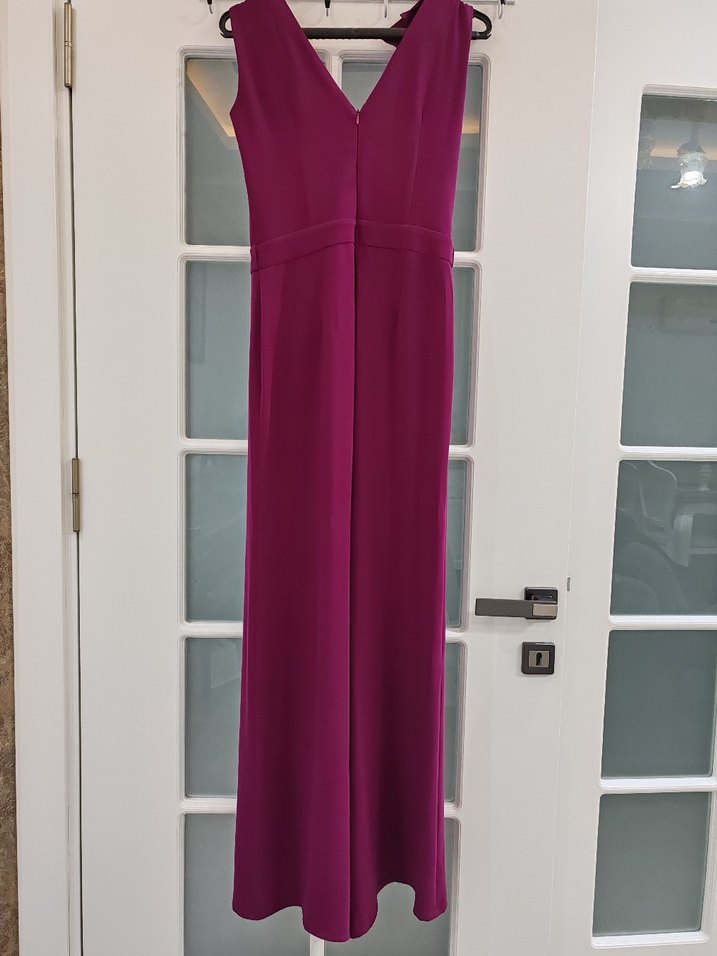 Mor Uzun Drapeli Kadın Tulum - Görsel 4