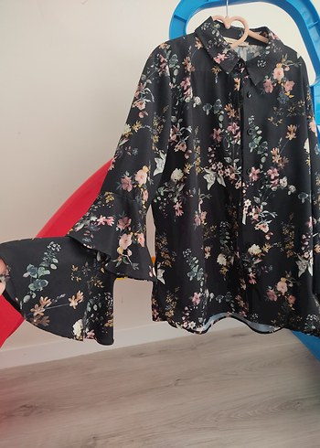 kolları fırfırlı şifon gömlek - Görsel 2