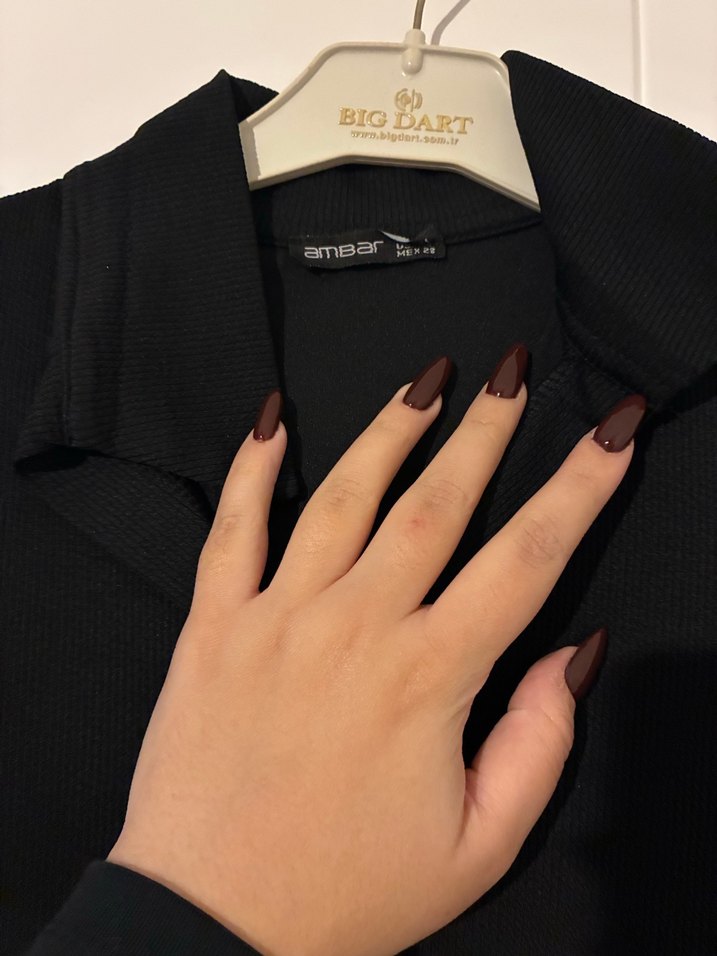 Drapeli Siyah Midi Kadın Triko Elbise - Görsel 2