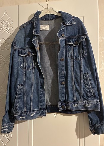 Düğmeli Mavi Kadın Denim Ceket